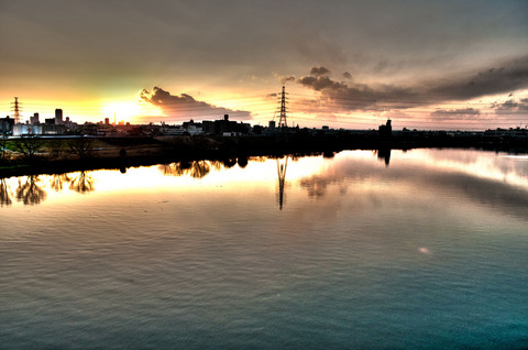 夕日の写真をHDR化